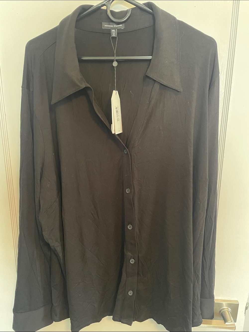 NWT Universal Standard Black Long-Sleeve Button Shirt